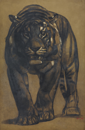 Vente par Sotheby's New York, USA du 15/06/2011 - Tigre marchant de face. (lot n°54)